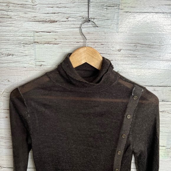 Desigual long freya sweater brown turtleneck floral size xs - Picture 4 of 8